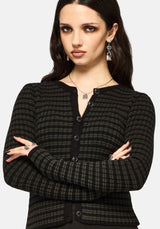 Selune Stripe Fitted Knit Cardigan