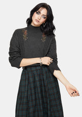 Abellona Embroidered Cable Knit Jumper