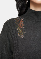 Abellona Embroidered Cable Knit Jumper
