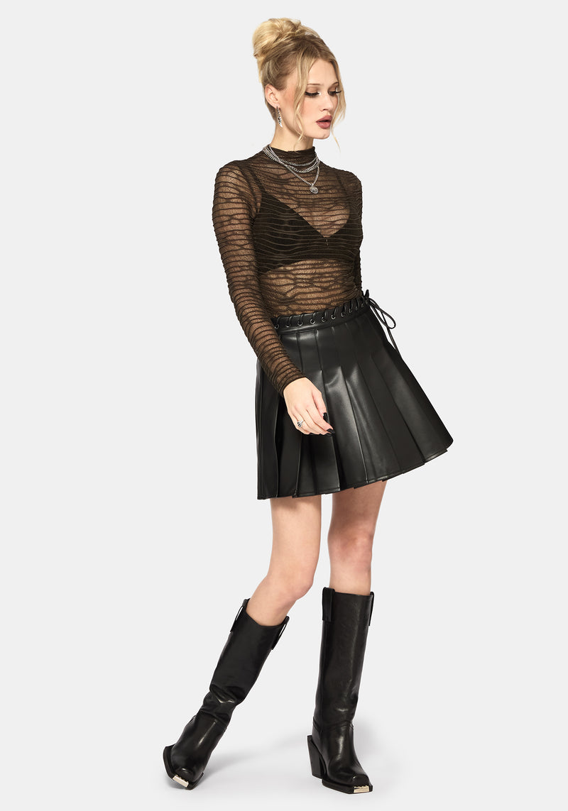 Lior Mesh Distorted Knit Top – Disturbia