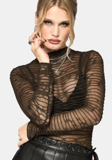 Lior Mesh Distorted Knit Top