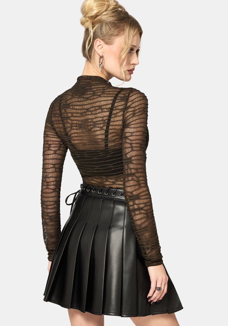 Lior Mesh Distorted Knit Top – Disturbia
