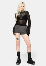 Vesa Blanket Stitch Long Sleeve Knit Top S