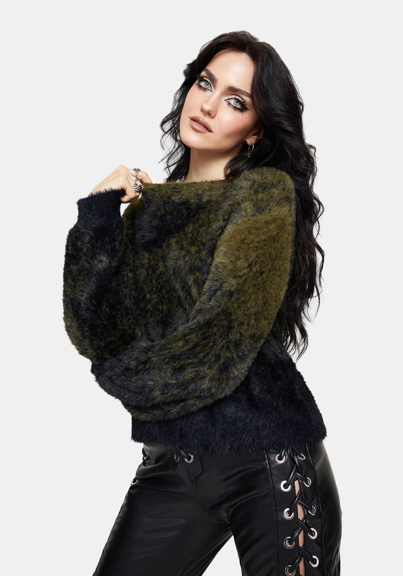 Maple Tie Dye Knit Jumper - Green