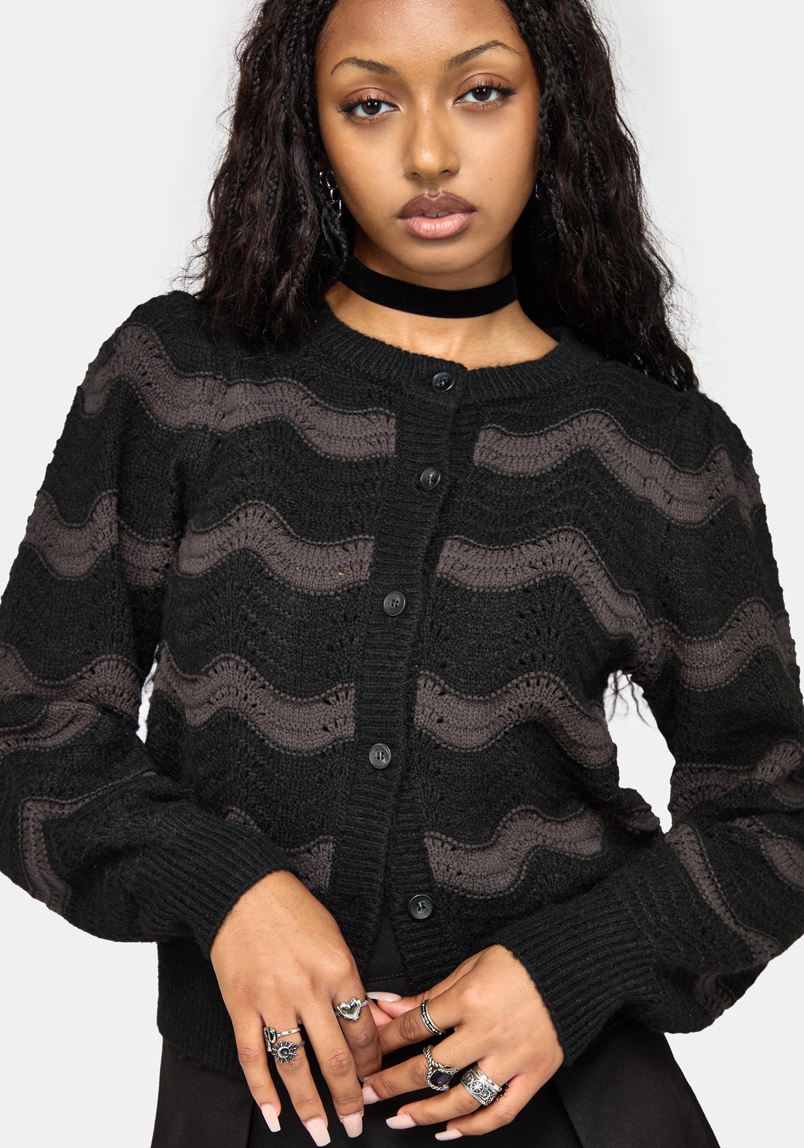 Nave Inverted Stripe Knit Cardigan
