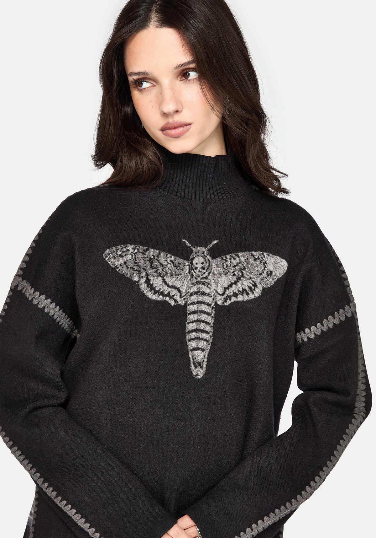 Mourn Moth Blanket Stitch Knit Jumper