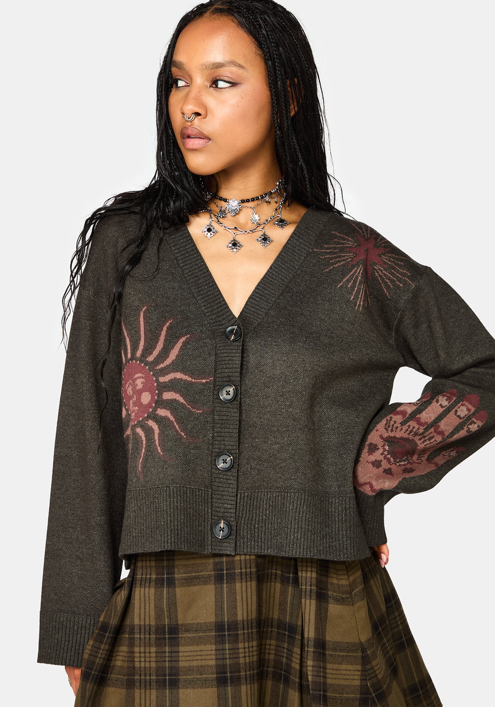 Angela Celestial Jacquard Knit Cardigan