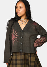 Angela Celestial Jacquard Knit Cardigan