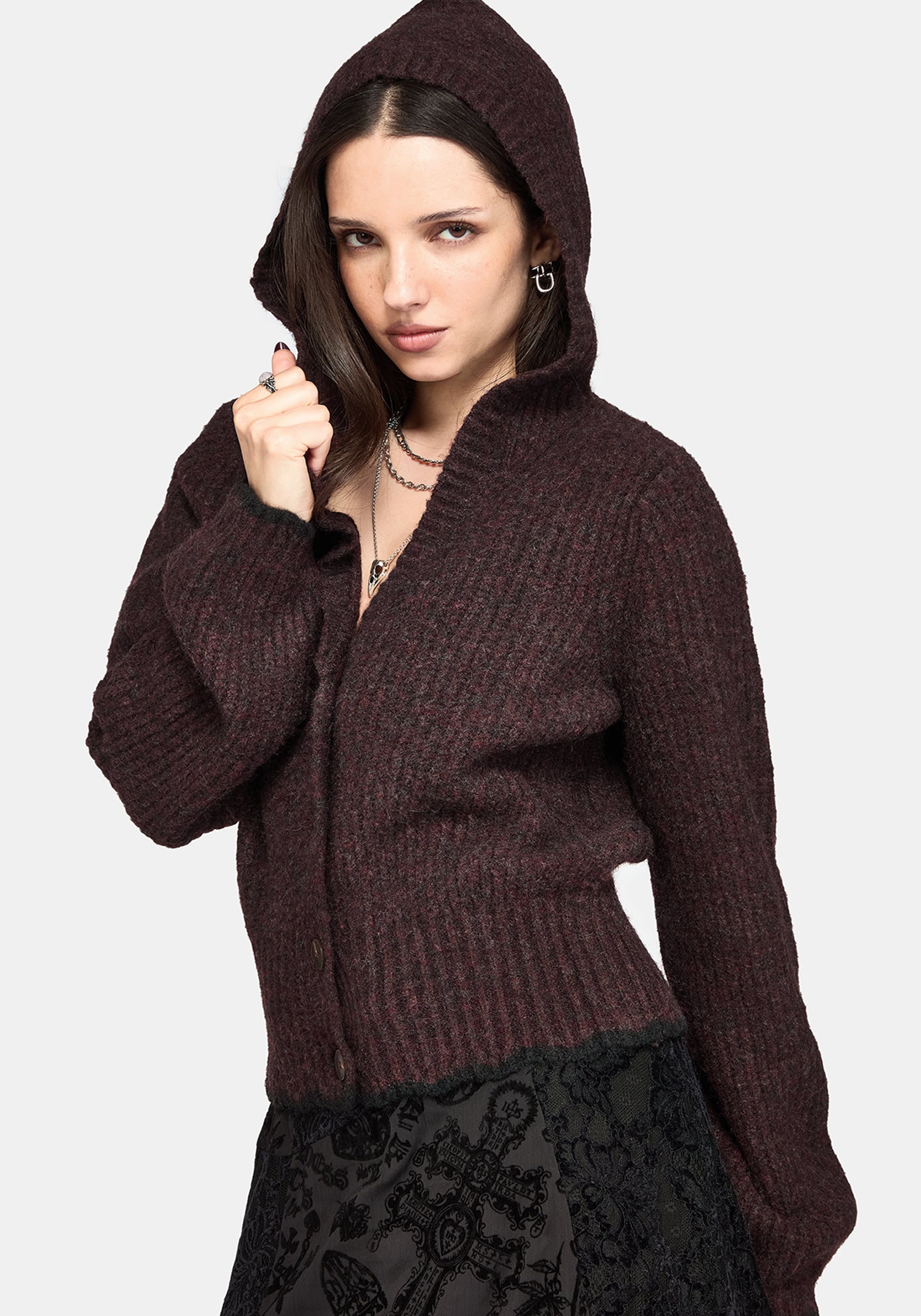 Vallie Hooded Blouson Knit Cardigan