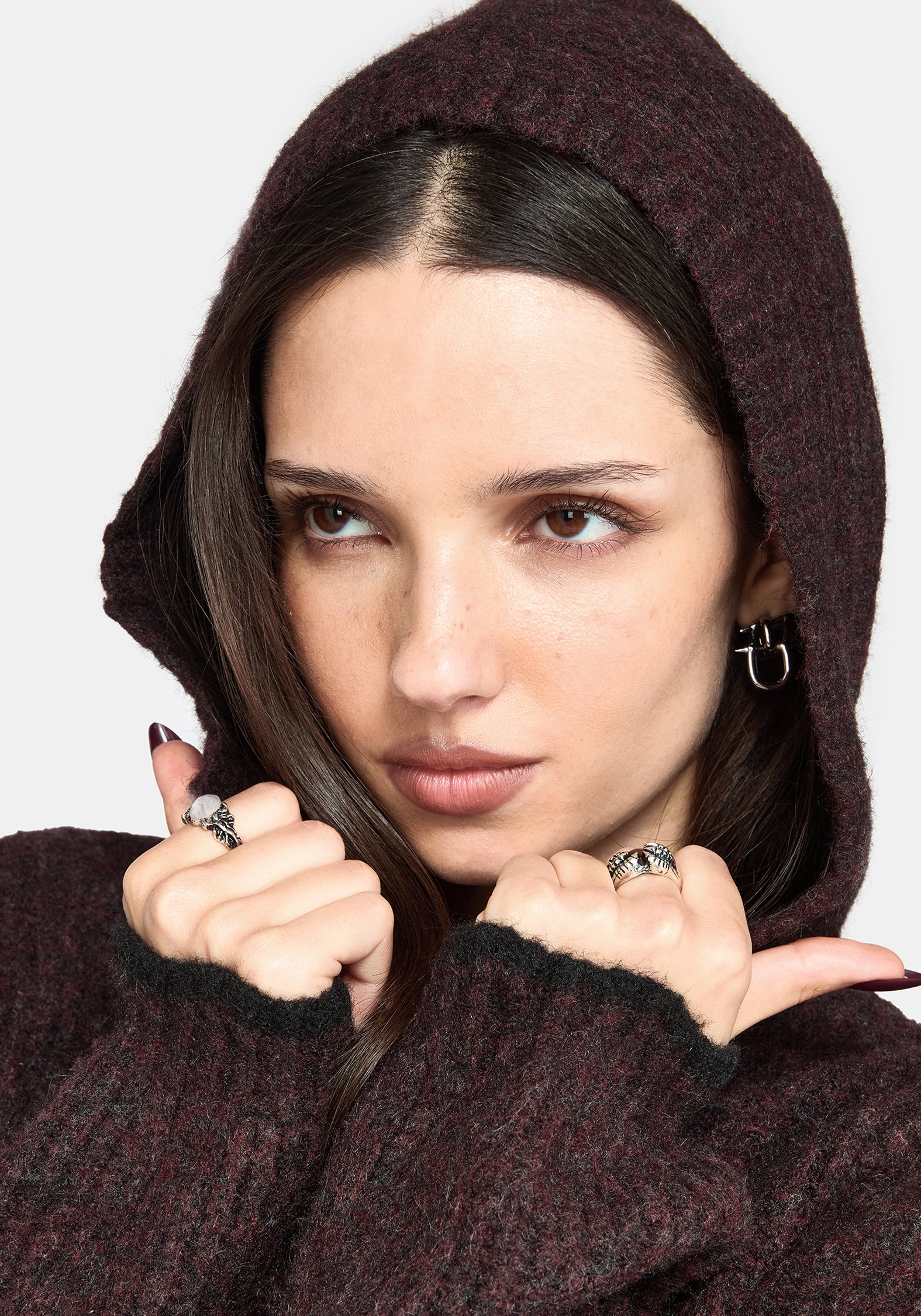 Vallie Hooded Blouson Knit Cardigan
