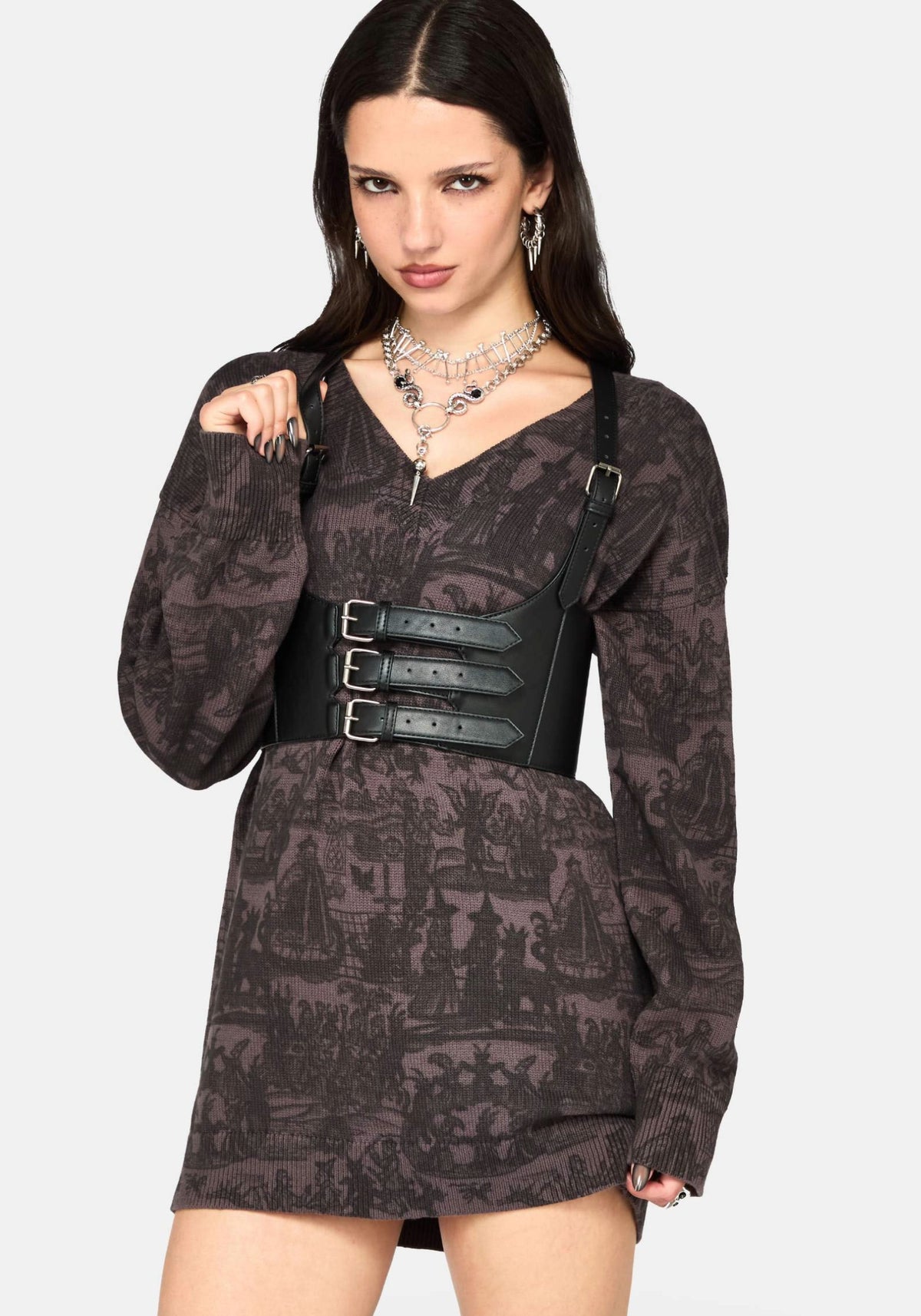 Diabolical V Neck Knit Jumper