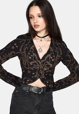 Celeste Celestial Jacquard Knit Top