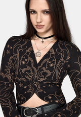 Celeste Celestial Jacquard Knit Top