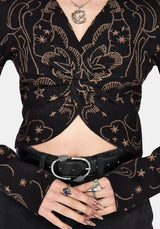 Celeste Celestial Jacquard Knit Top
