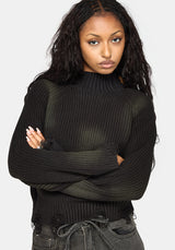 Milaya Overdyed Distressed Knit Jumper