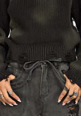 Milaya Overdyed Distressed Knit Jumper