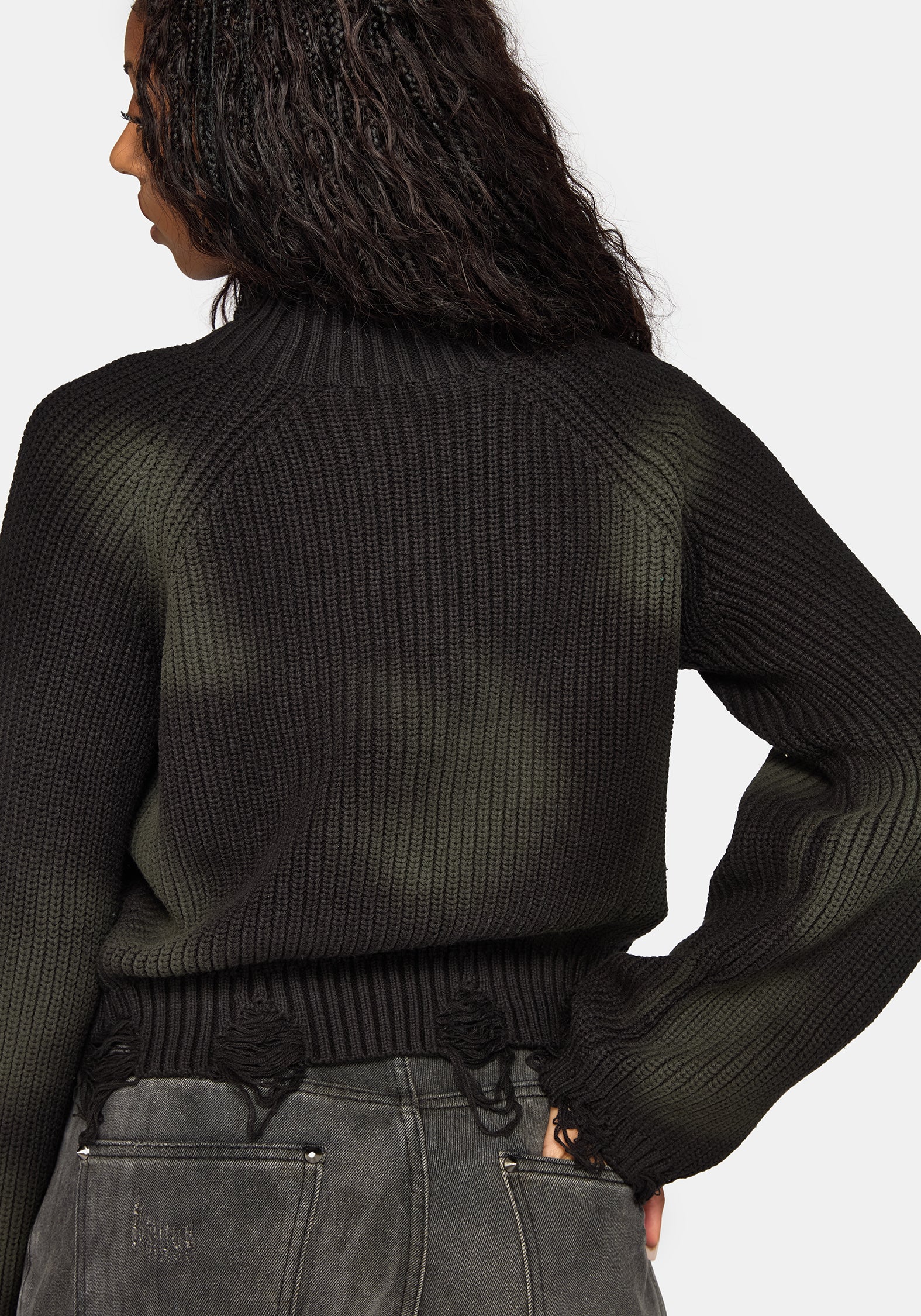Milaya Overdyed Distressed Knit Jumper