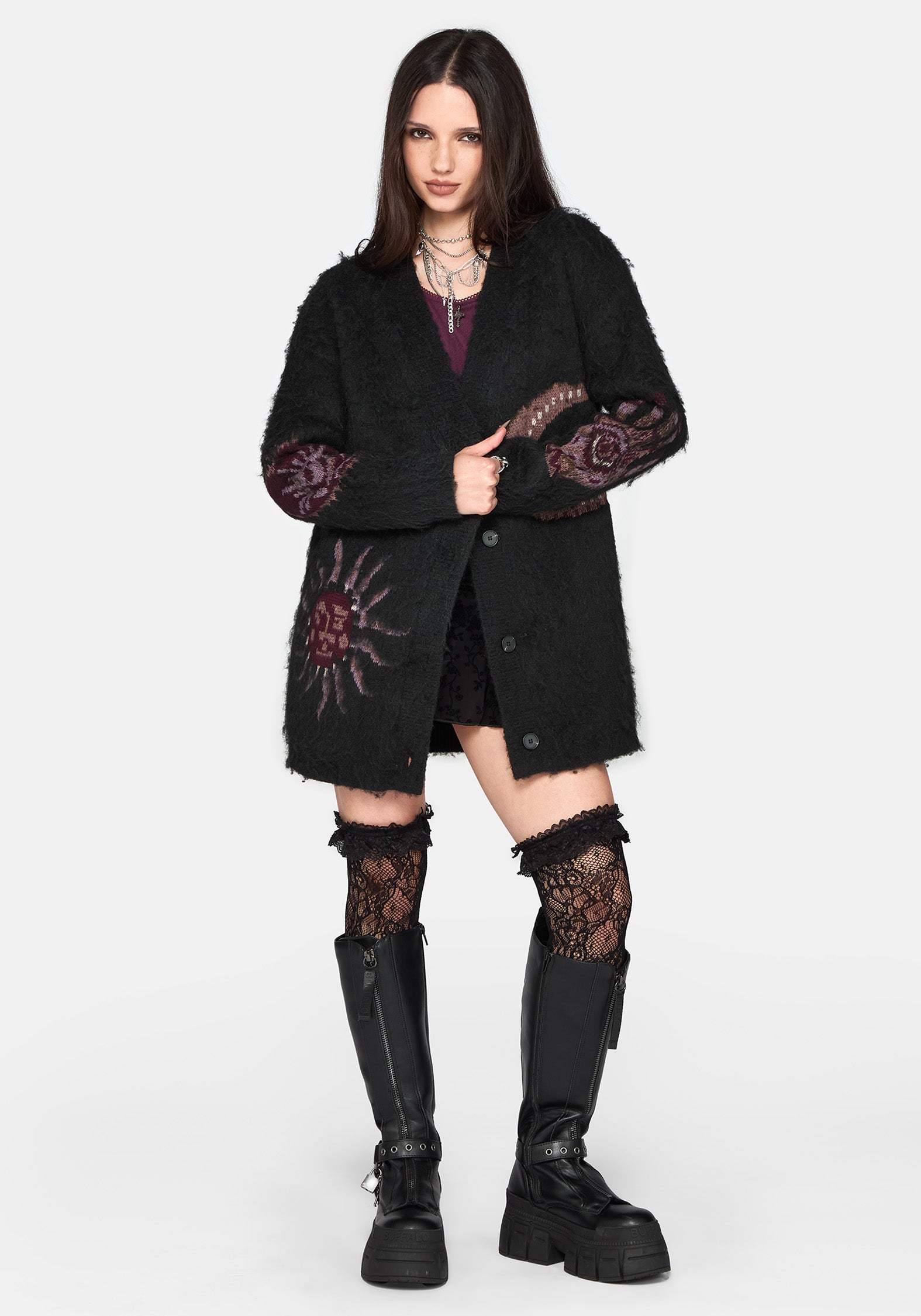 Angela Celestial Fluffy Knit Cardigan