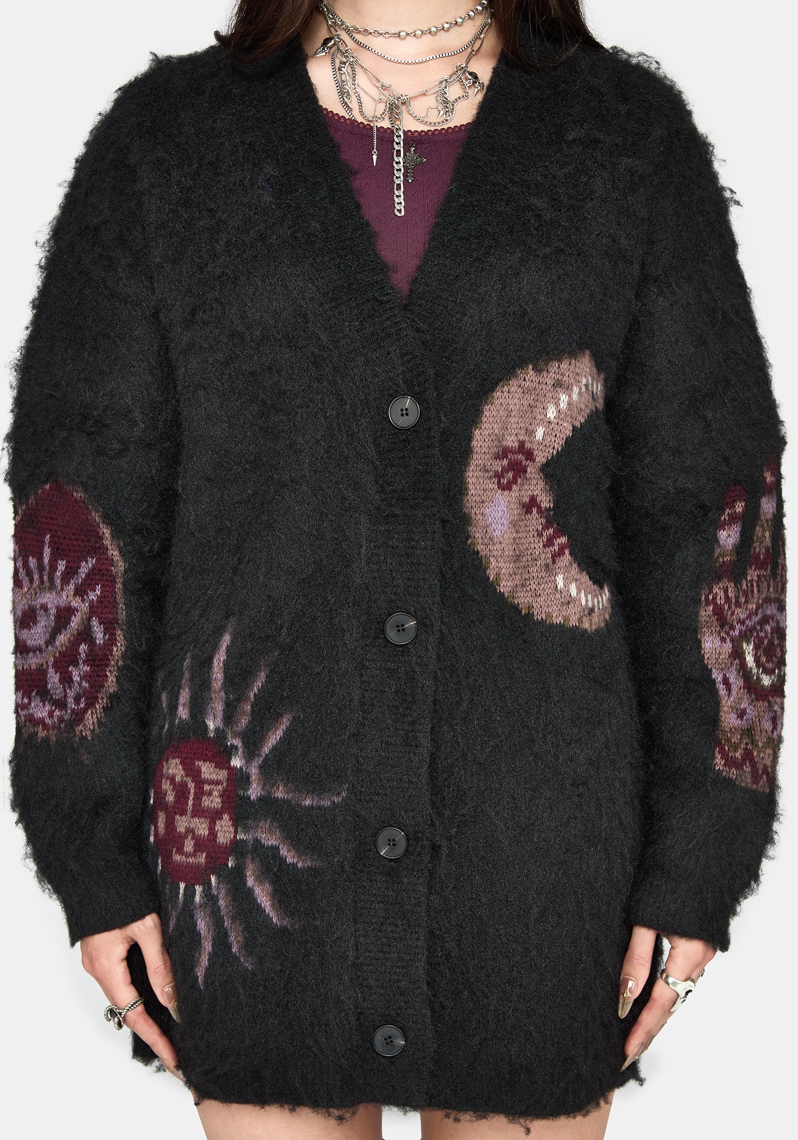 Angela Celestial Fluffy Knit Cardigan