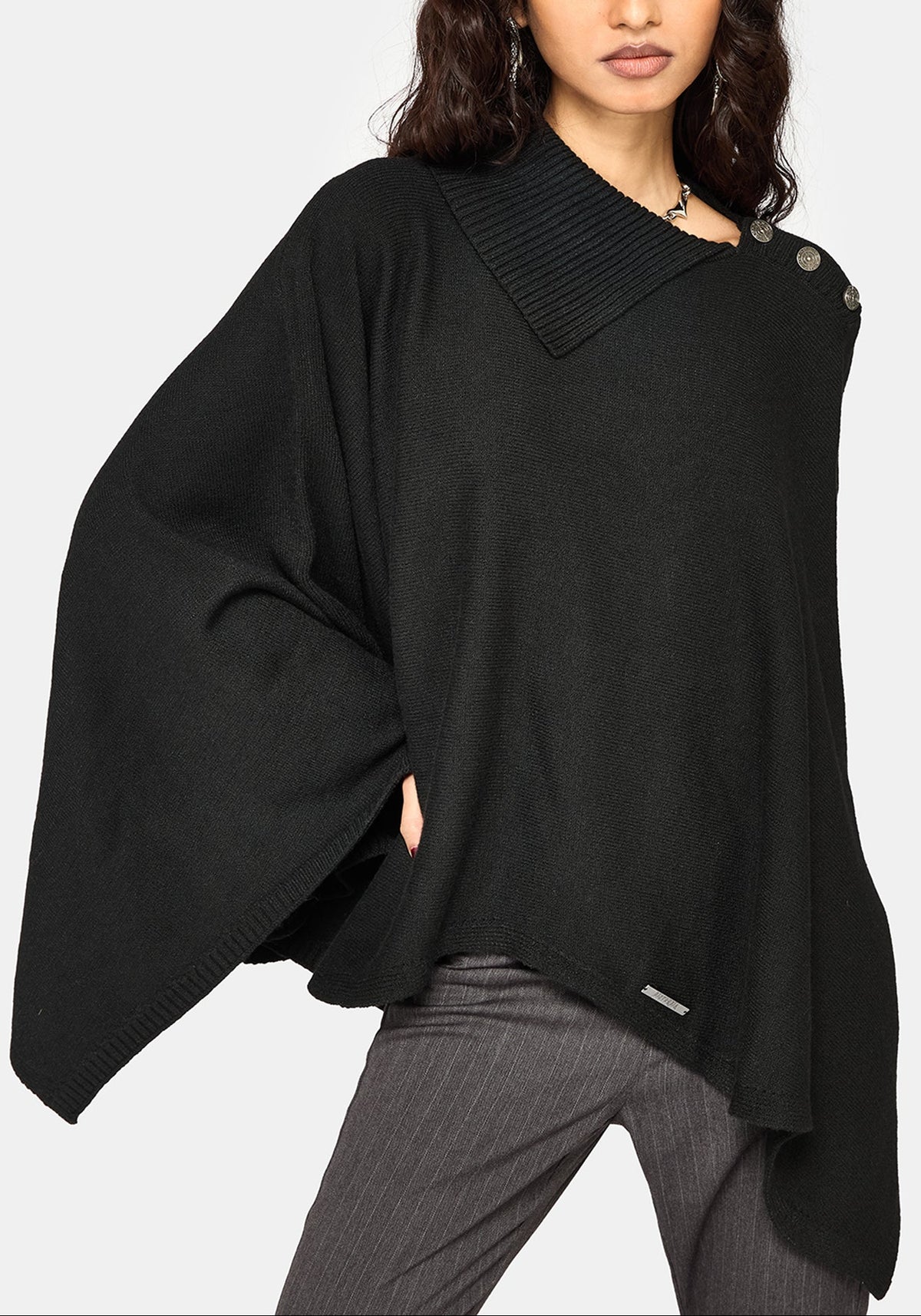 Alois Asymmetric Knit Cape
