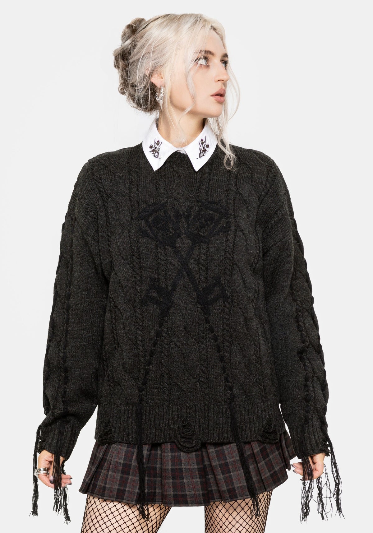 Skorn Skull Key Cable Knit Jumper S