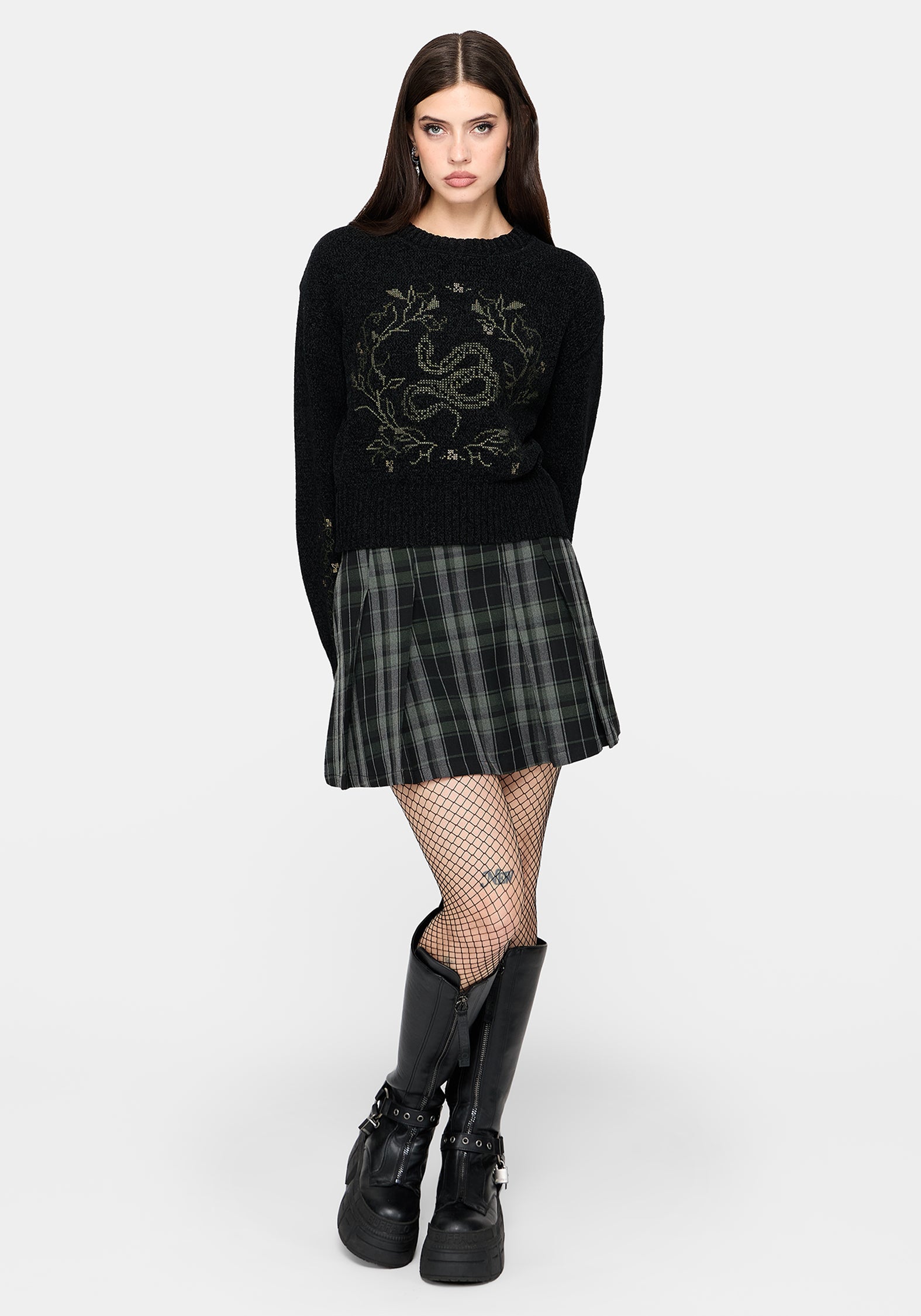 Ophidian Snake Cross Stitch Knit Jumper