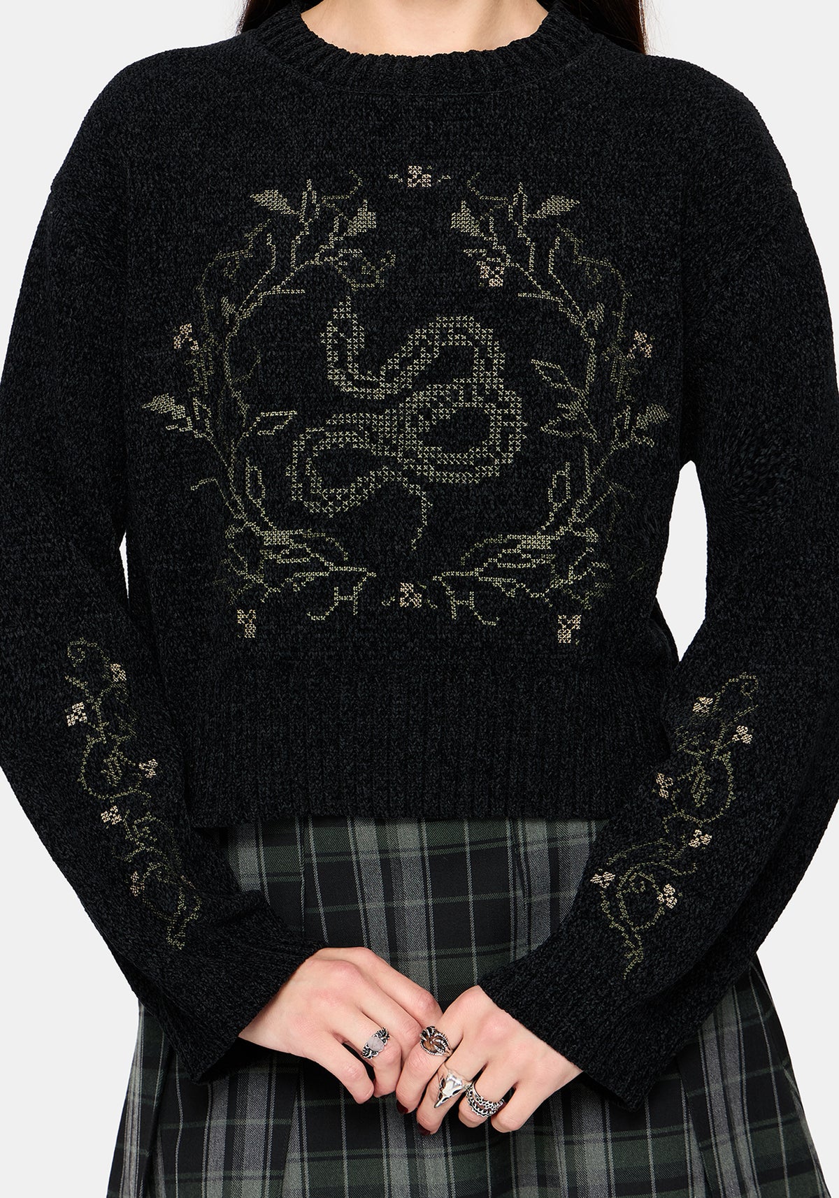 Ophidian Snake Cross Stitch Knit Jumper