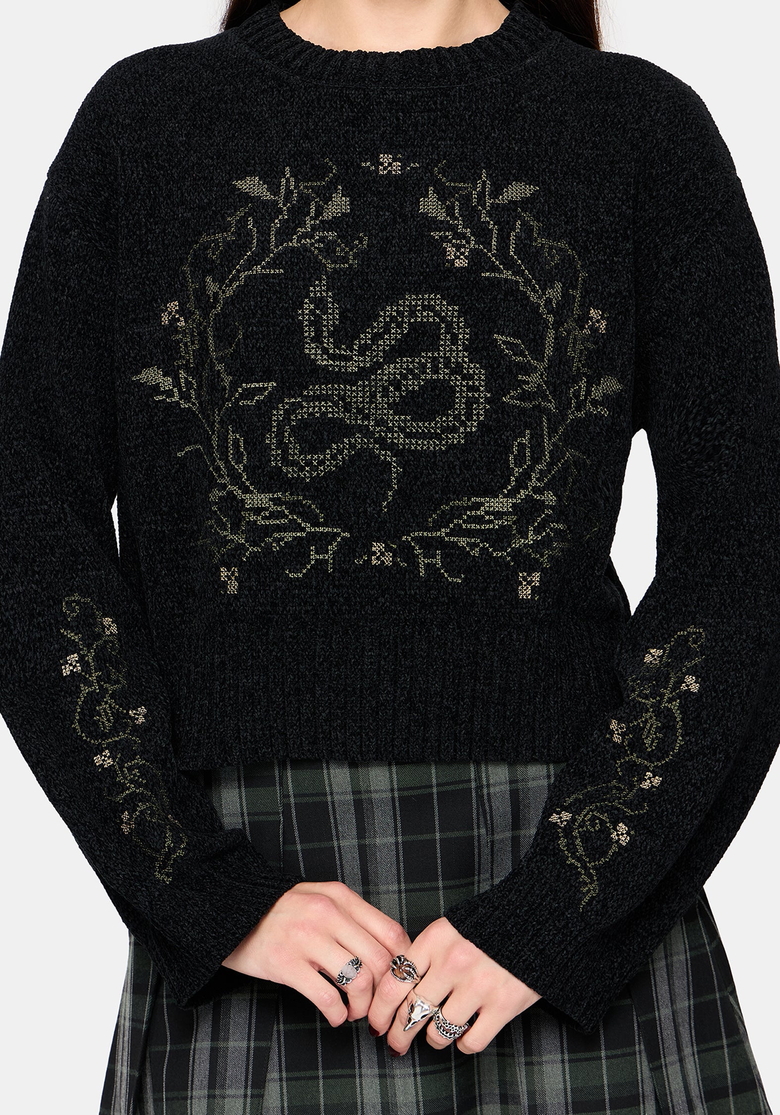 Ophidian Snake Cross Stitch Knit Jumper