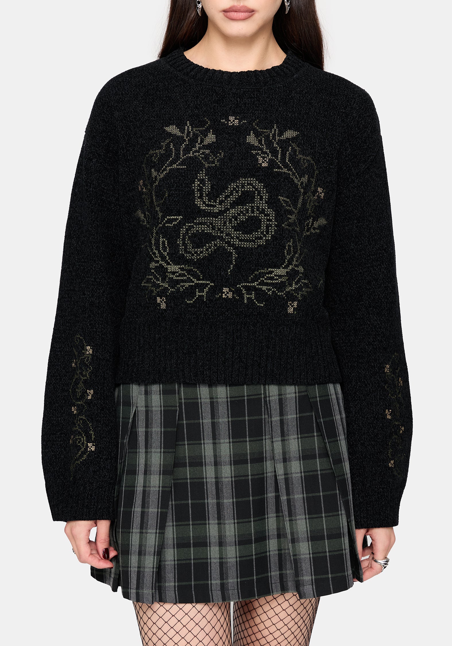 Ophidian Snake Cross Stitch Knit Jumper