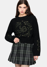 Bramble Buckled Mini Skirt - Dark Green