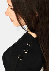 Madigan Asymmetric Piercing Knit Top