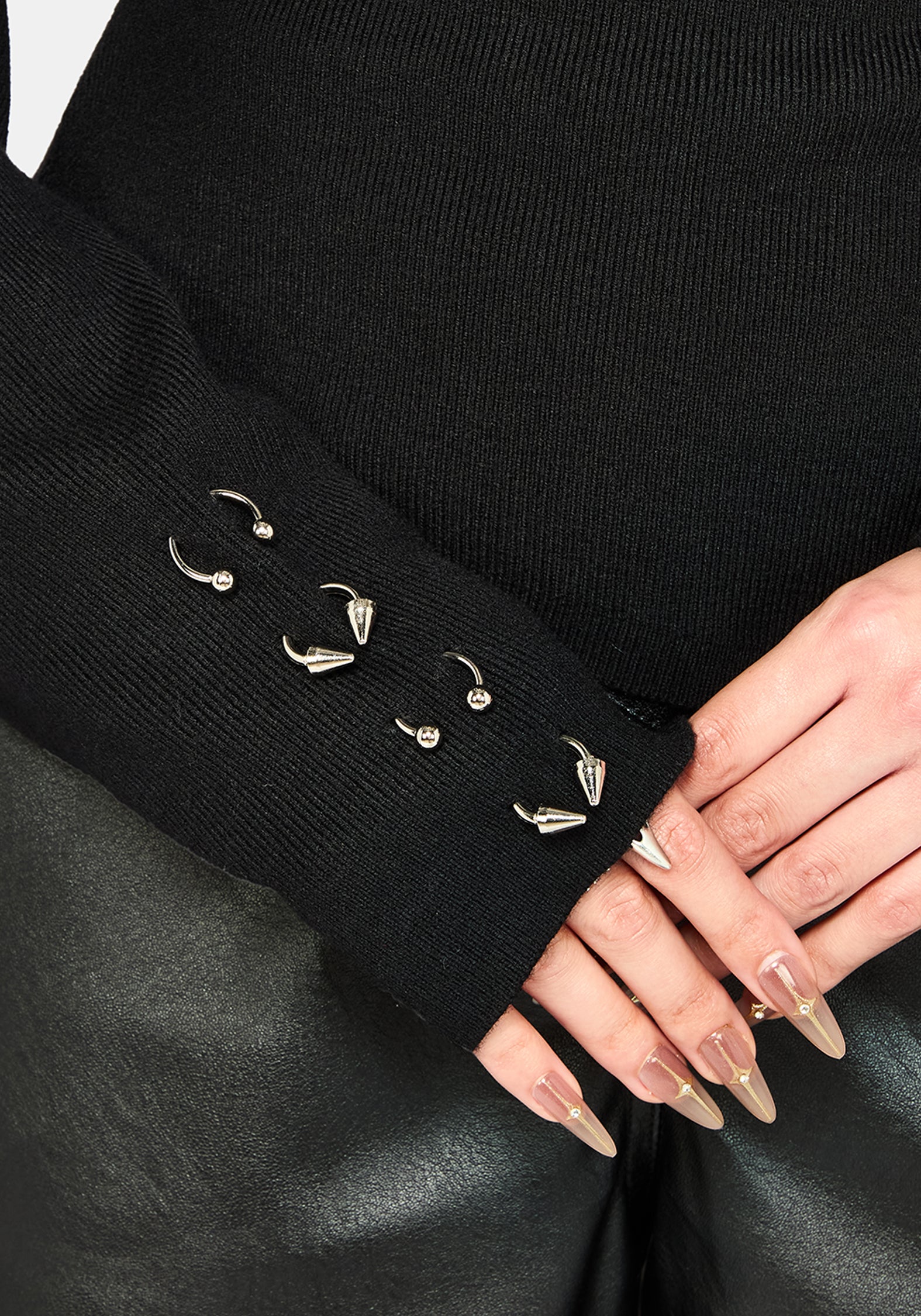 Madigan Asymmetric Piercing Knit Top