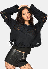 Noel Open Weave Cropped Knit Jumper