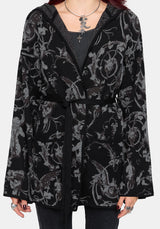 Eros Jacquard Hooded Knit Kimono