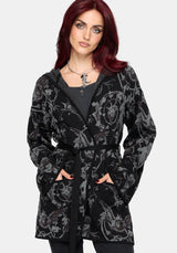 Eros Jacquard Hooded Knit Kimono