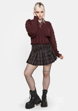Olkra Weave Chunky Knit Jumper - Burgundy S