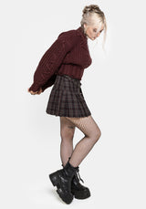 Olkra Weave Chunky Knit Jumper - Burgundy S