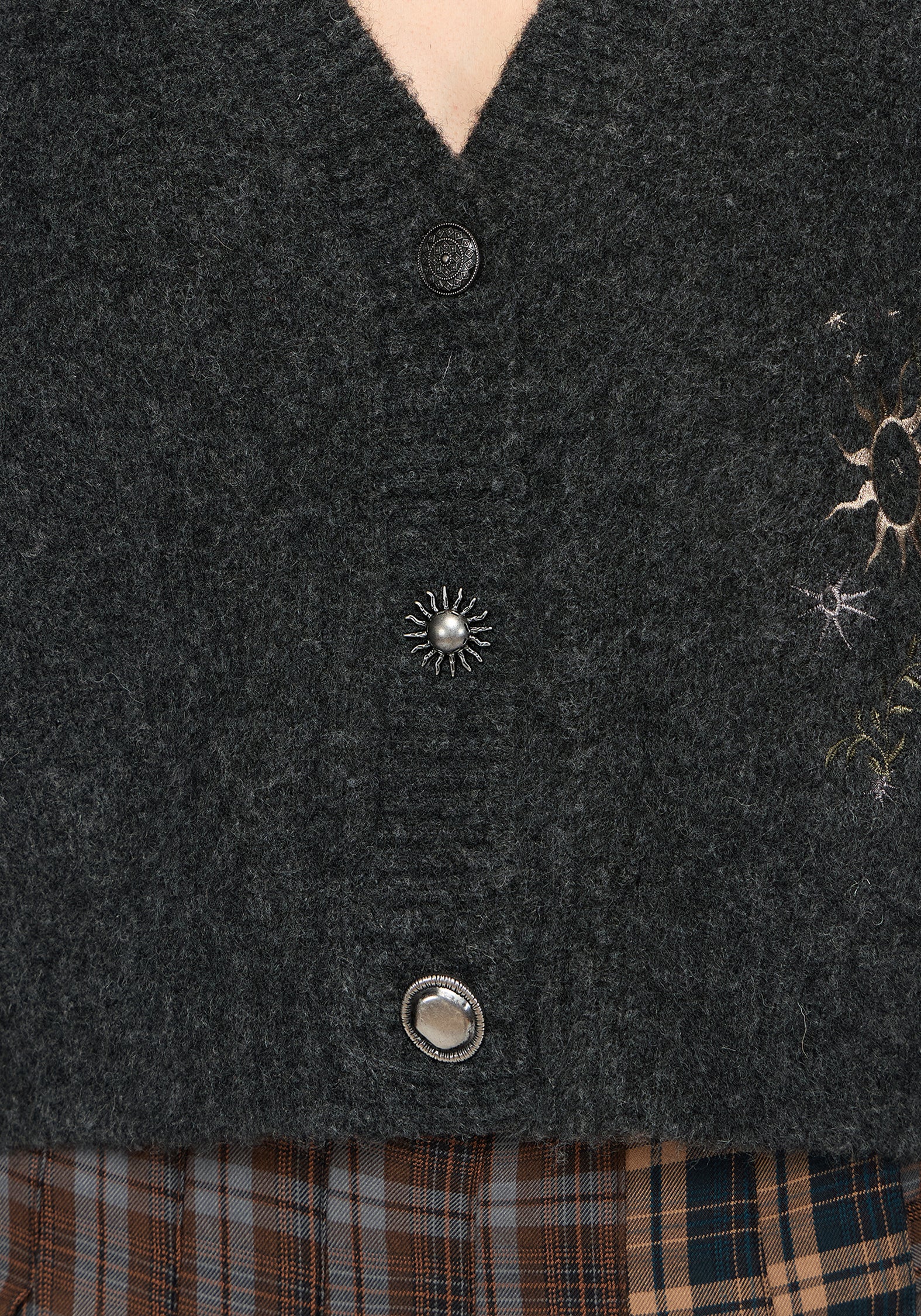 Mogor Celestial Embroidered Knit Cardigan