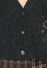 Mogor Celestial Embroidered Knit Cardigan