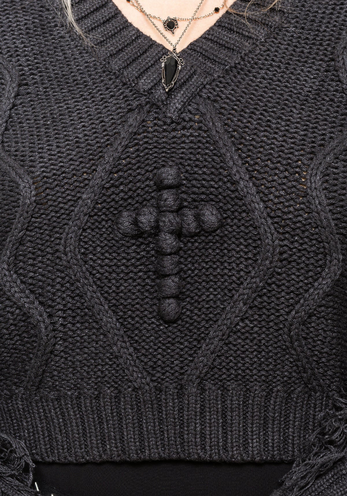 Ebon Shaggy Sleeve Knit Jumper S