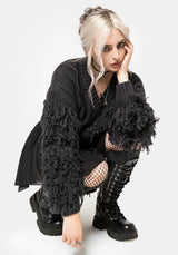 Ebon Shaggy Sleeve Knit Jumper S