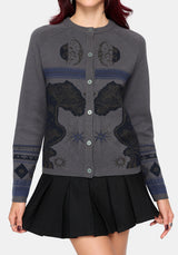 Faewood Tree Jacquard Knit Cardigan