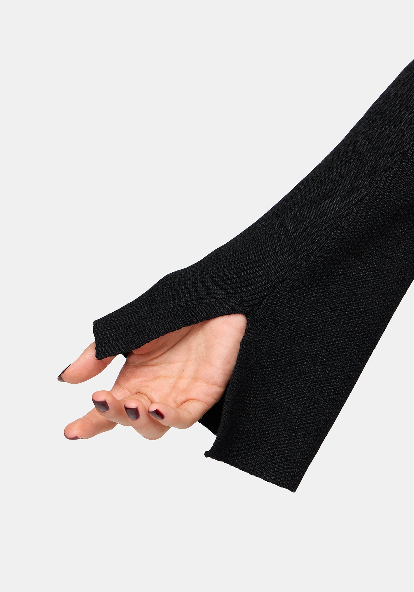 Heike Hooded Ribbed Knit Dress
