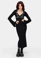 Heike Hooded Ribbed Knit Dress