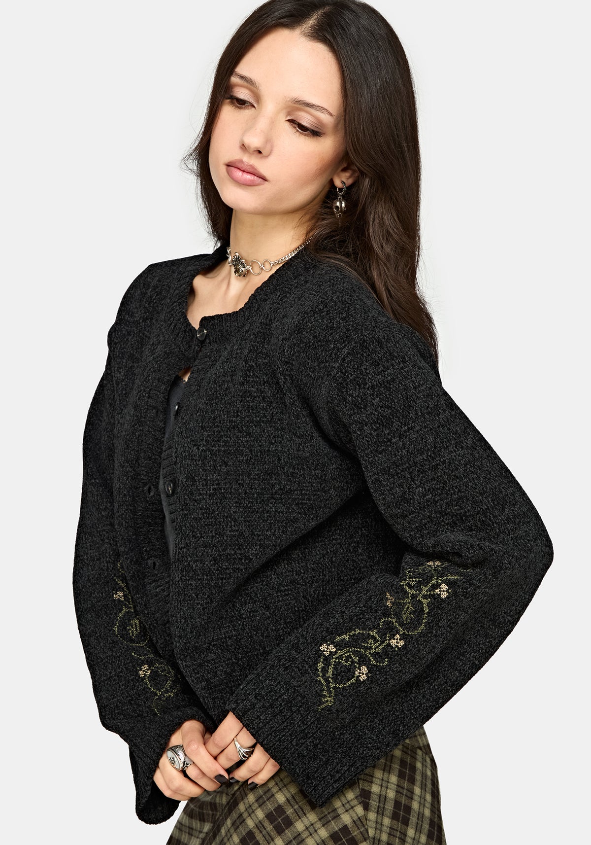 Ophidian Snake Cross Stitch Knit Cardigan