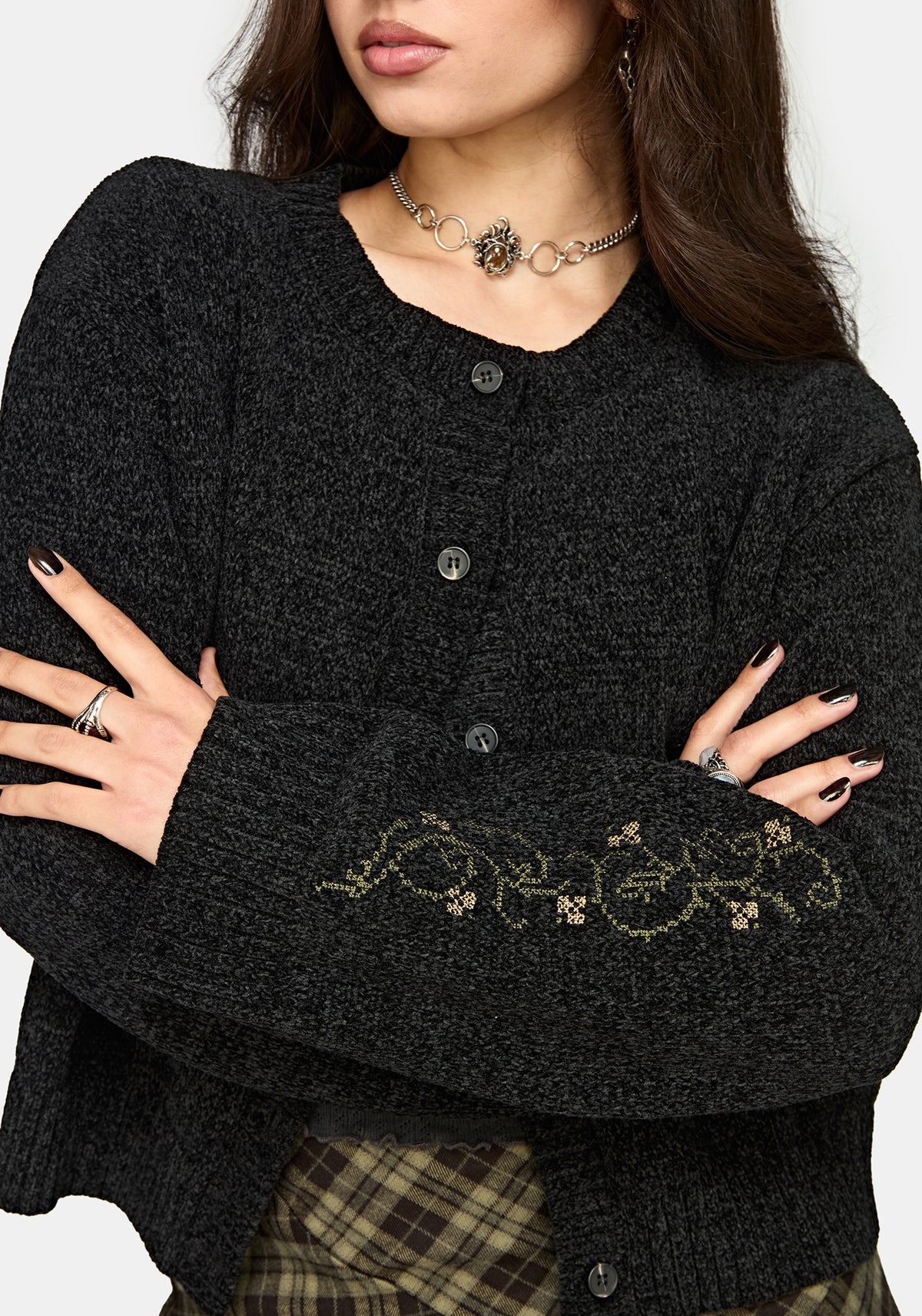 Ophidian Snake Cross Stitch Knit Cardigan