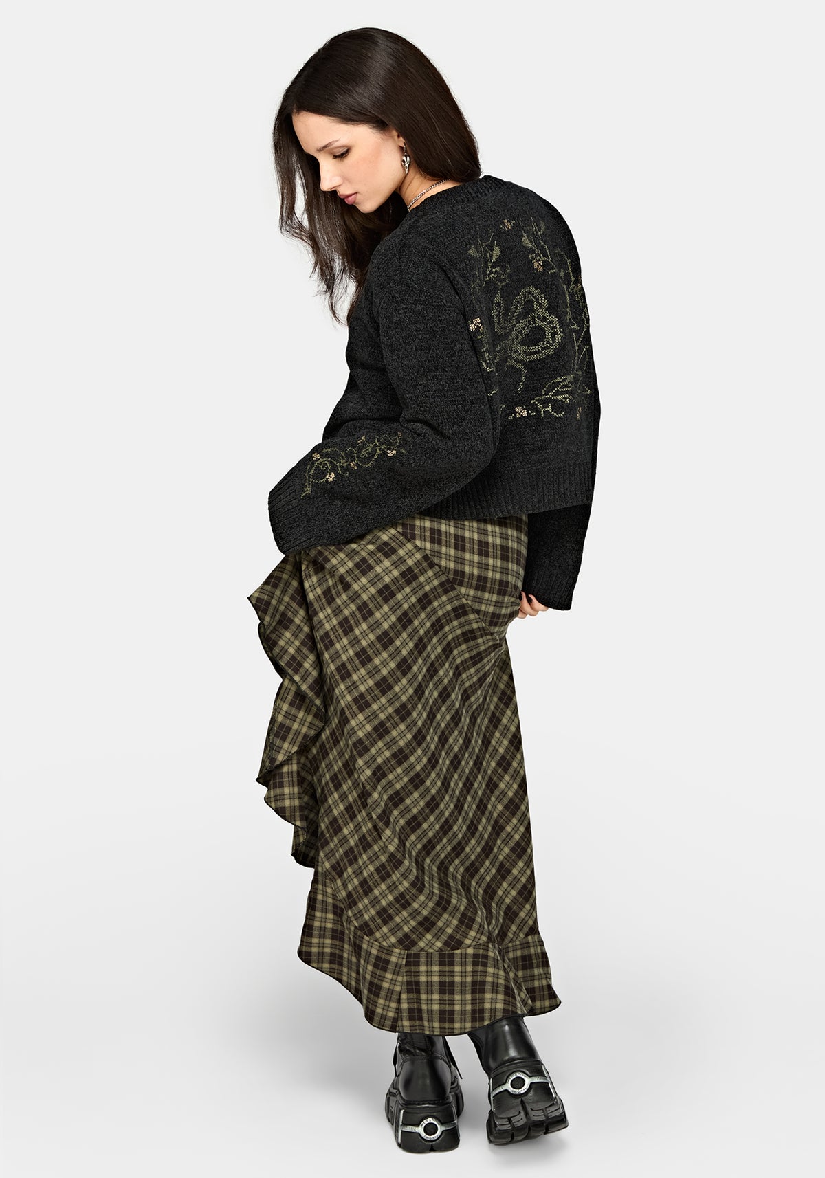 Ophidian Snake Cross Stitch Knit Cardigan