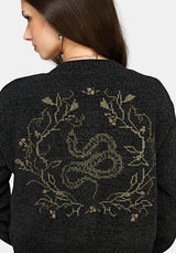 Ophidian Snake Cross Stitch Knit Cardigan