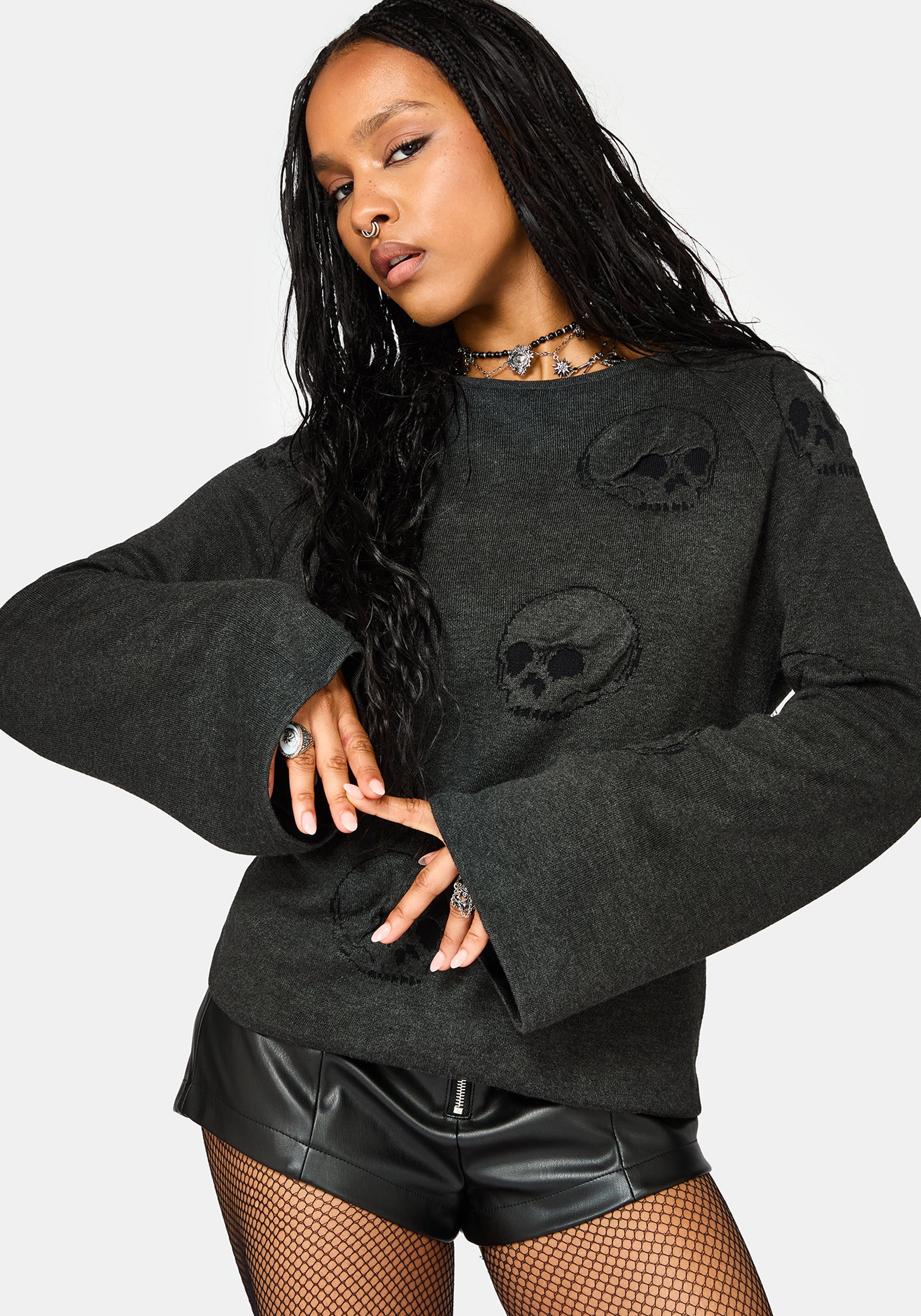 Maxilla Skull Knit Top