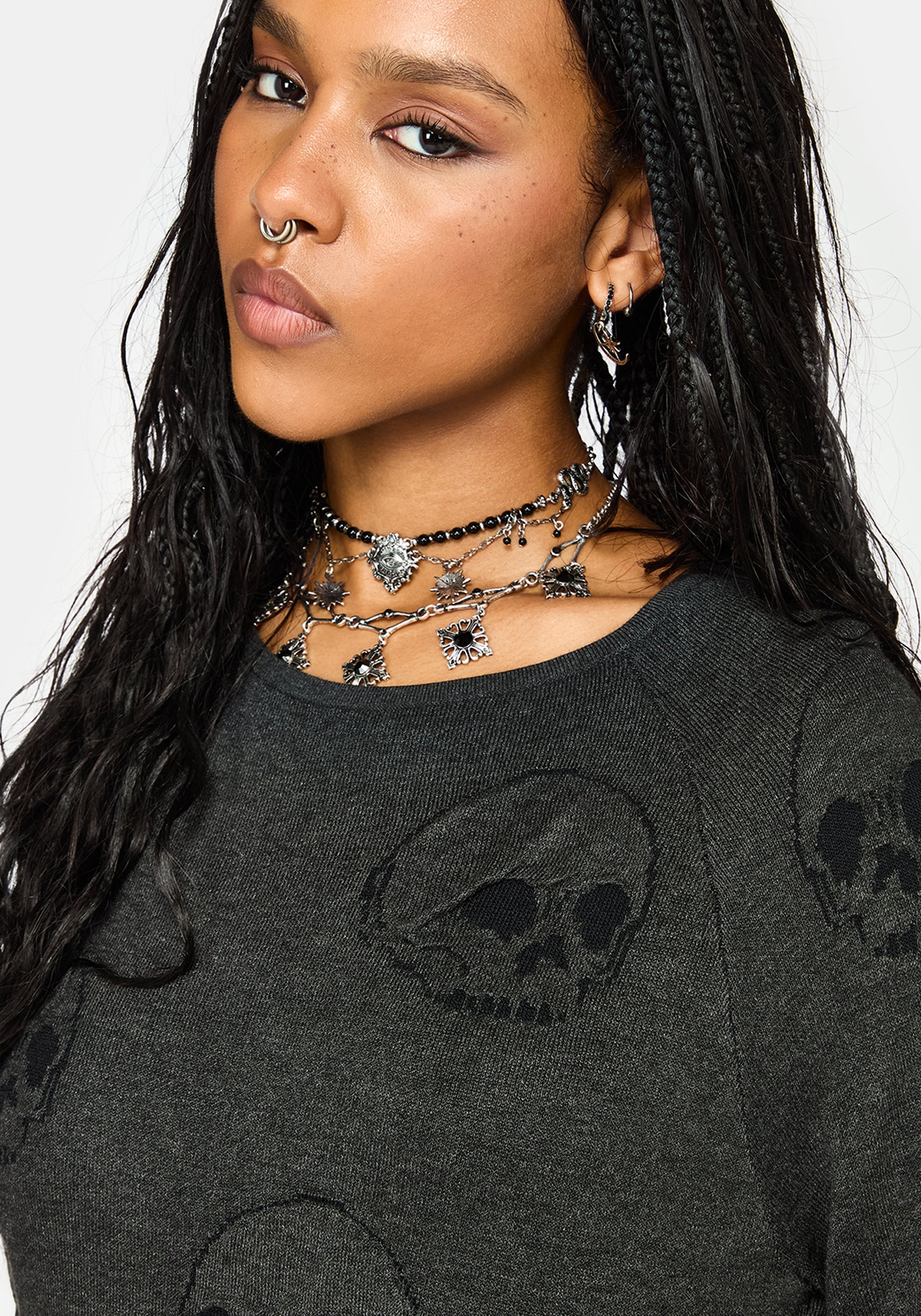 Maxilla Skull Knit Top